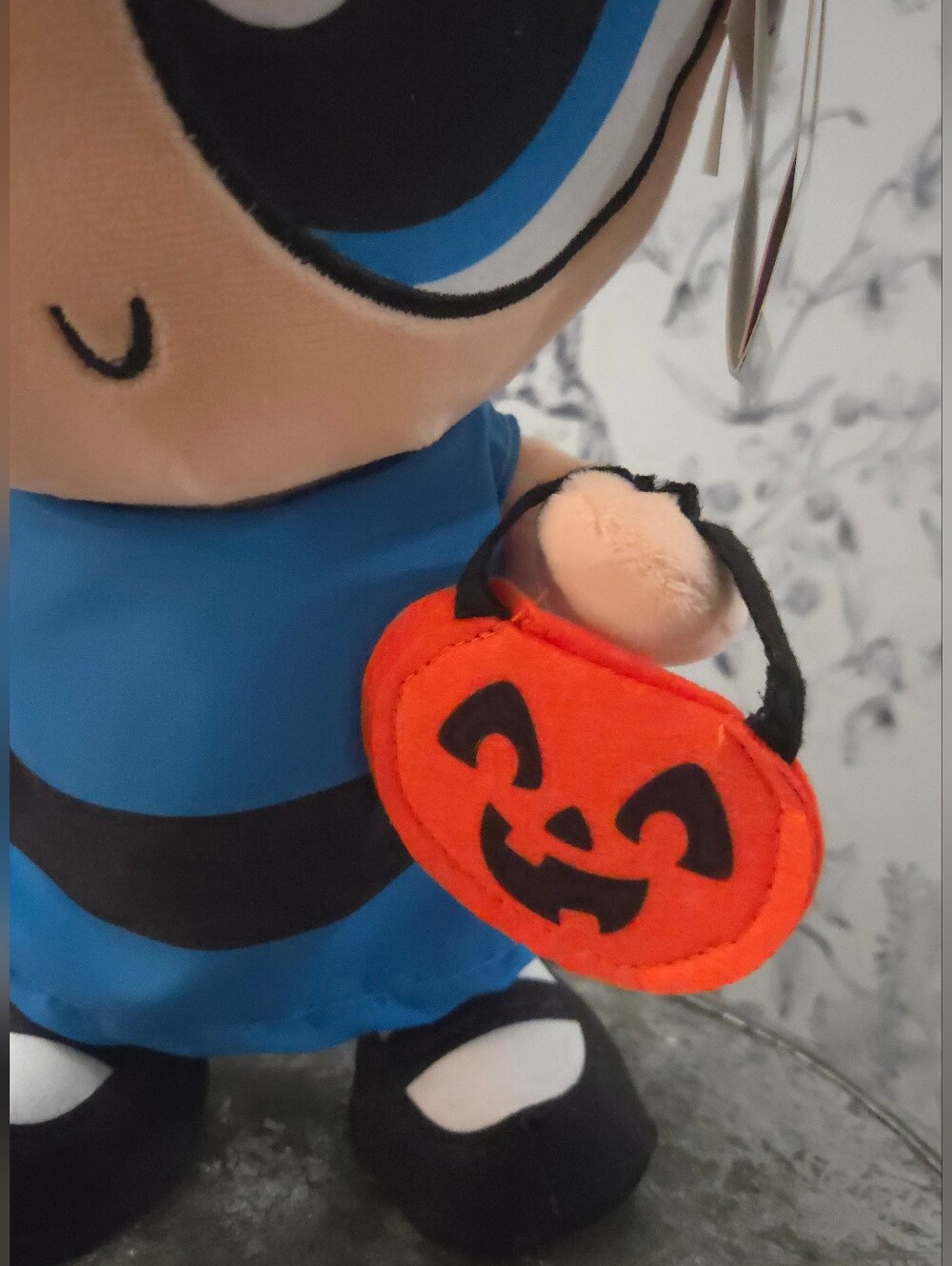 Bubbles Plush Animated with Pumpkin Treat Bag - Blue & Yellow - Picture 2 of 5
